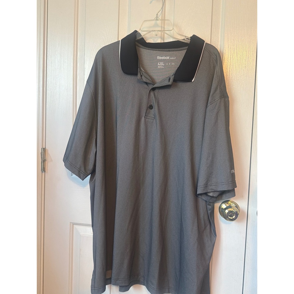 Reebok Golf Mens 4XL Gray Performance Short‎ Sleeve Polo Shirt DXGS18210
